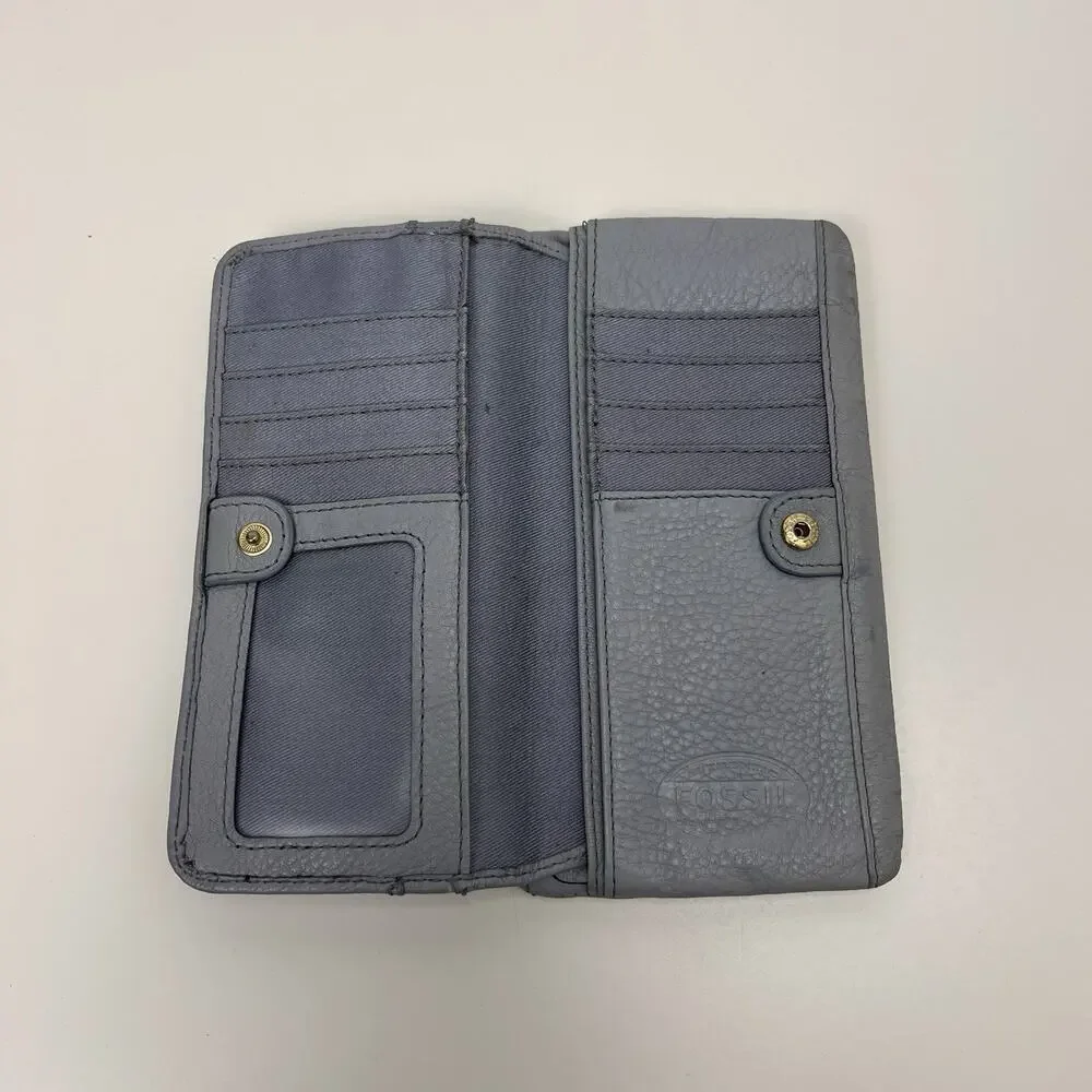FOSSIL Small Light Blue Soft Leather Wallet 4.5 x 7.5